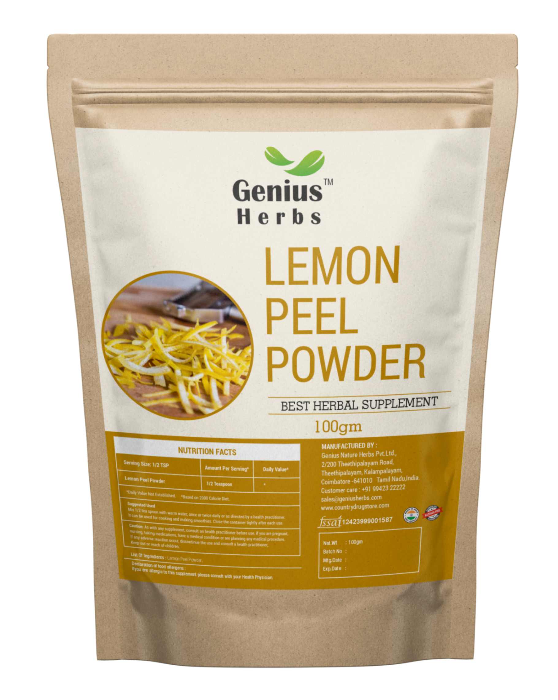 Lemon Peel Powder Wholesale Manufacturer & Supplier in India